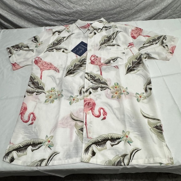 cream polo shirt brand croft & barrow size m with floral design - Picture 2 of 6